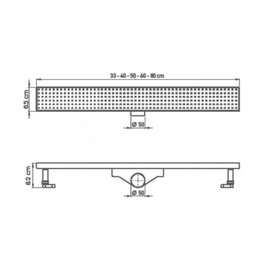 Κανάλι Ντουζiέρας Σιφών Tema Dolu 93765 50cm Ανοξείδωτο Χρωμέ